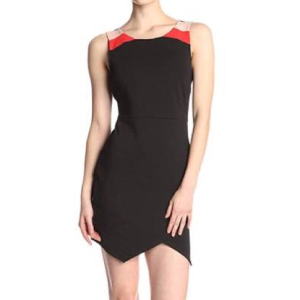 NWT Anthropologie Sanctuary Textured Color Block Asymmetrical Dress Size L - Picture 1 of 14